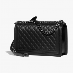 Chanel New Medium Boy Bag Black Lambskin