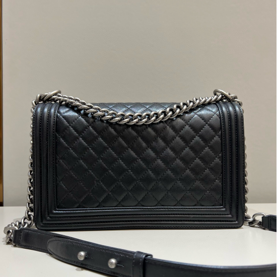 Chanel New Medium Boy Bag Black Lambskin
