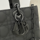 DIOR Medium Lady D-Joy  Ultramatte Black Calfskin Bag