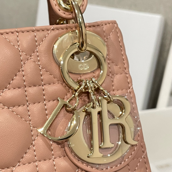 Dior Mini Lady Dior Blush Cannage Lambskin Bag
