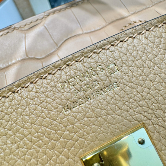 Hermès Birkin 25 Chai Matte Alligator and Togo Touch Gold Hardware