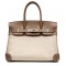 Hermès Birkin 30 Etoupe Swift And Toile Handbag 
