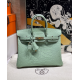 Hermès Birkin 25 Vert D'Eau Matte Alligator Handbag 