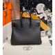Hermès Birkin 25 Black Lizard and Togo Touch Handbag 