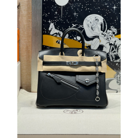 Hermès Birkin 25 Rock Black Volupto Handbag 
