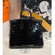 Hermès Birkin 25 Black Shiny Niloticus Crocodile  Handbag 