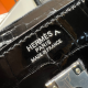 Hermès Birkin 25 Black Shiny Porosus Crocodile Handbag 