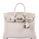 Hermès Birkin 25 Beton Matte Alligator and Togo Touch Handbag 