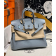 Hermès Birkin 25 Bleu Lin Togo Handbag 