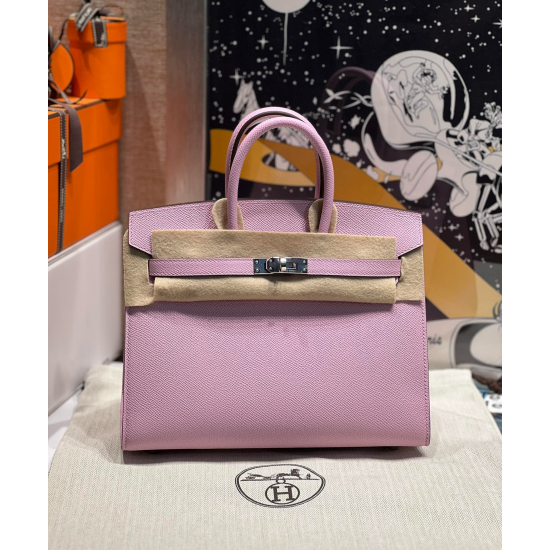 Hermès Birkin 25 Mauve Sylvestre Epsom Handbag 