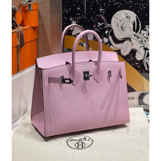 Hermès Birkin 25 Mauve Sylvestre Epsom Handbag 