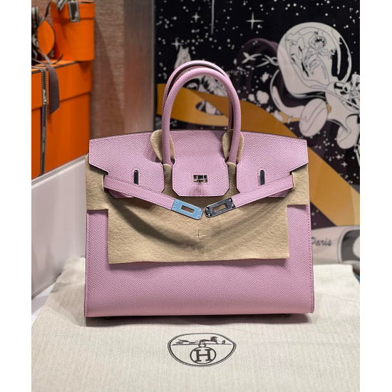 Hermès Birkin 25 Mauve Sylvestre Epsom Handbag 