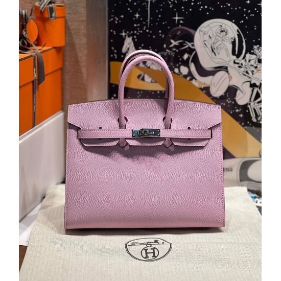 Hermès Birkin 25 Mauve Sylvestre Epsom Handbag 