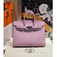 Hermès Birkin 25 Mauve Sylvestre Epsom Handbag 