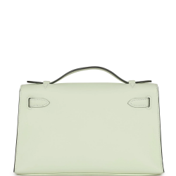 Hermès Kelly Pochette Vert Fizz Swift Handbags