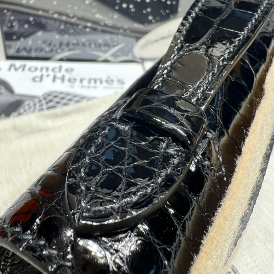 Hermès Kelly Pochette Black Shiny Alligator