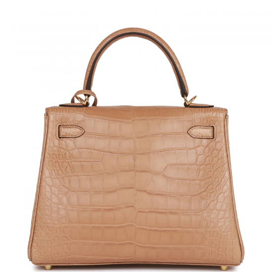 Hermès Kelly 25 Chai Matte Alligator Handbag 