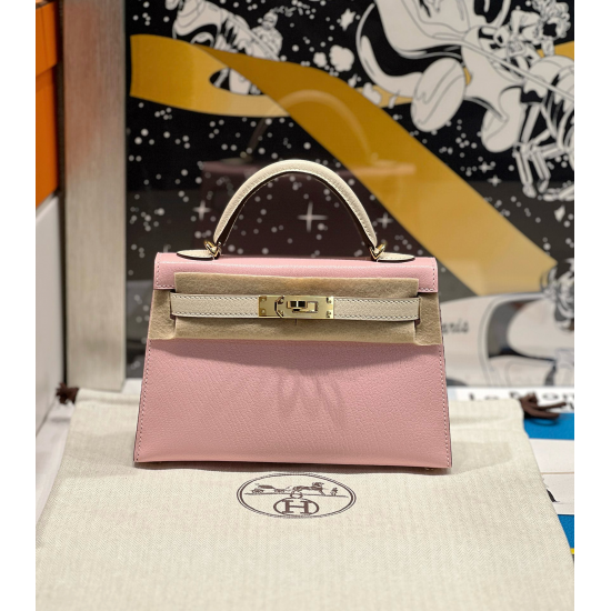 Hermès Special Order (HSS) Mini Kelly II Rose Sakura and Nata Chevre