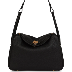 Hermès Lindy 26 Black Clemence Shoulder Bag