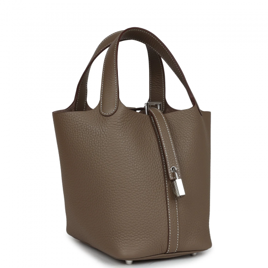 Hermès Picotin 18 Etoupe Taurillon Clemence Handbag
